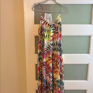 Nicole Miller Multicolor Leaf Print Dress
